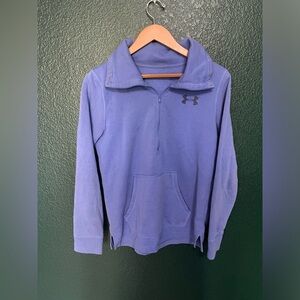 Purple under armor crew sweater with collar.